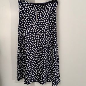 NWT J. Crew navy blue polka dot skirt